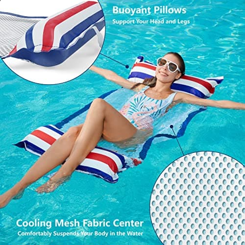 Jasonwell Inflatable Pool Float Lounger with Mesh thumbnail 3