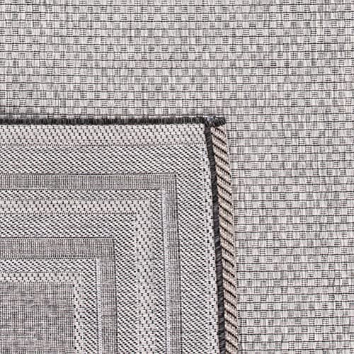 SAFAVIEH Courtyard Collection 5'5" x 7'7" Black/Grey Indoor/Outdoor Rug thumbnail 4