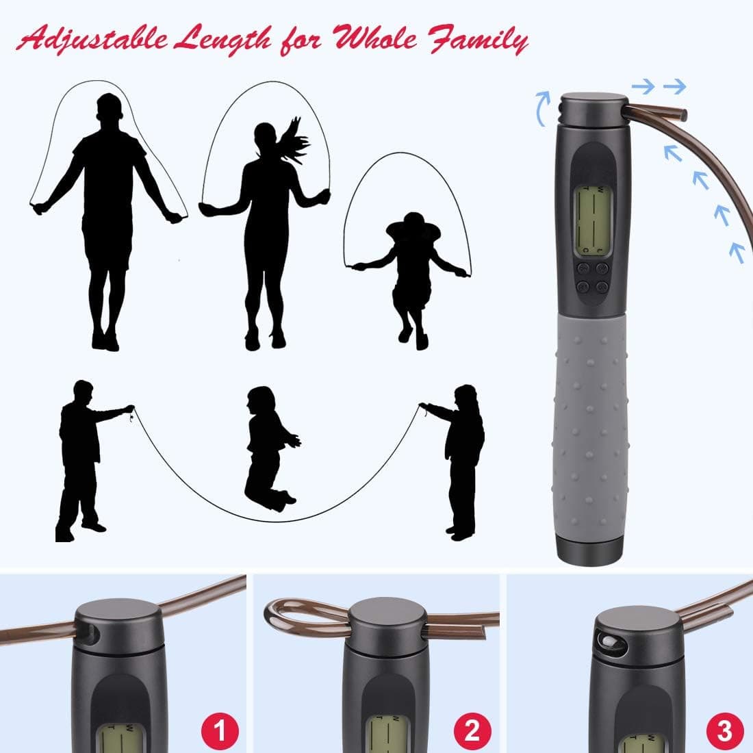 Te-Rich Weighted Jump Rope with Counter thumbnail 4