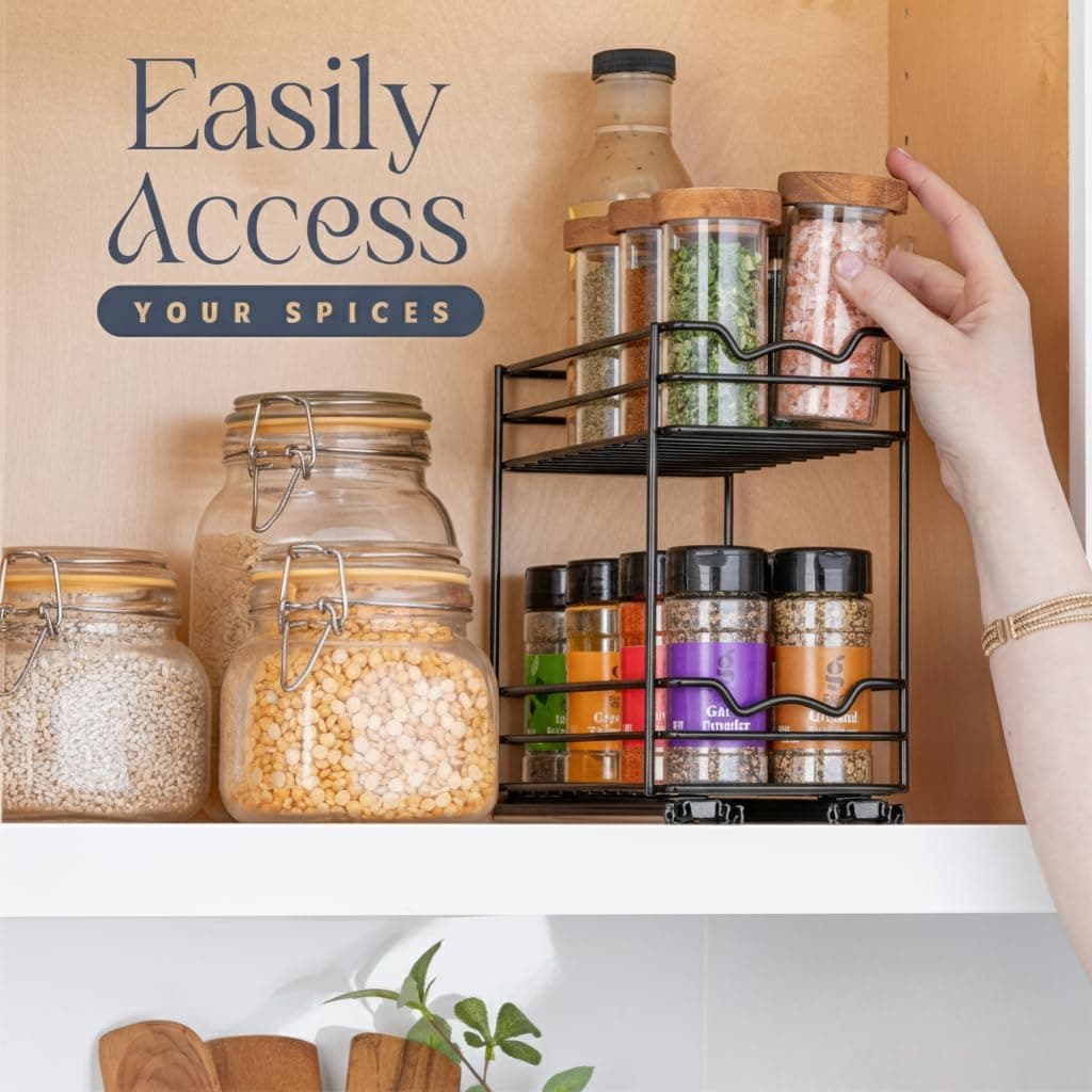 HOLDN' STORAGE Pull Out Cabinet Organizer for Spices thumbnail 5