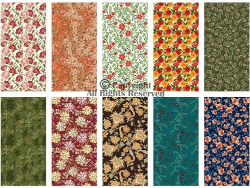 Craftido 100% Cotton Fat Quarter Bundle (10 Pieces, 18" x 21") thumbnail 2