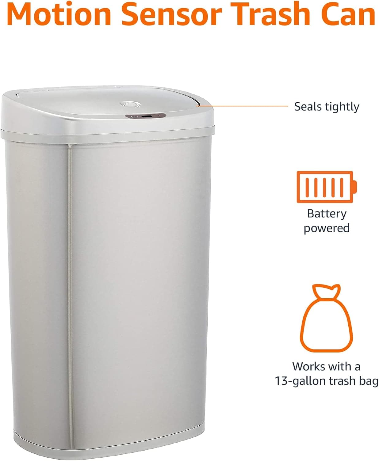 Amazon Basics 50L Motion Sensor Hands-Free Rectangular Trash Can thumbnail 2