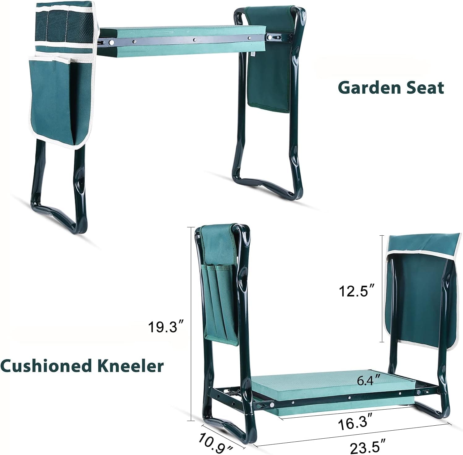 Ohuhu Garden Kneeler and Seat with 2 Tool Pouches thumbnail 3