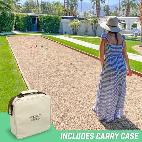 GoSports 100mm Tournament Bocce Ball Set with Pallino, Case, and Measuring Rope thumbnail 4