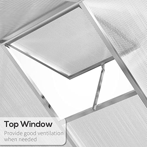 Outsunny 8x6 ft Walk-In Polycarbonate Greenhouse thumbnail 5