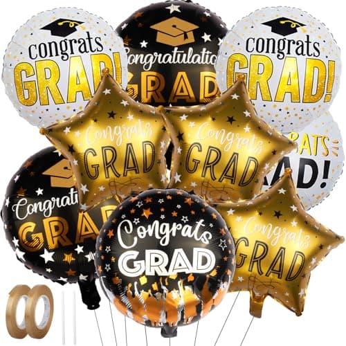 38Pcs Graduation Decorations 2026 Set with Giant Bow Foil Balloons - image 1