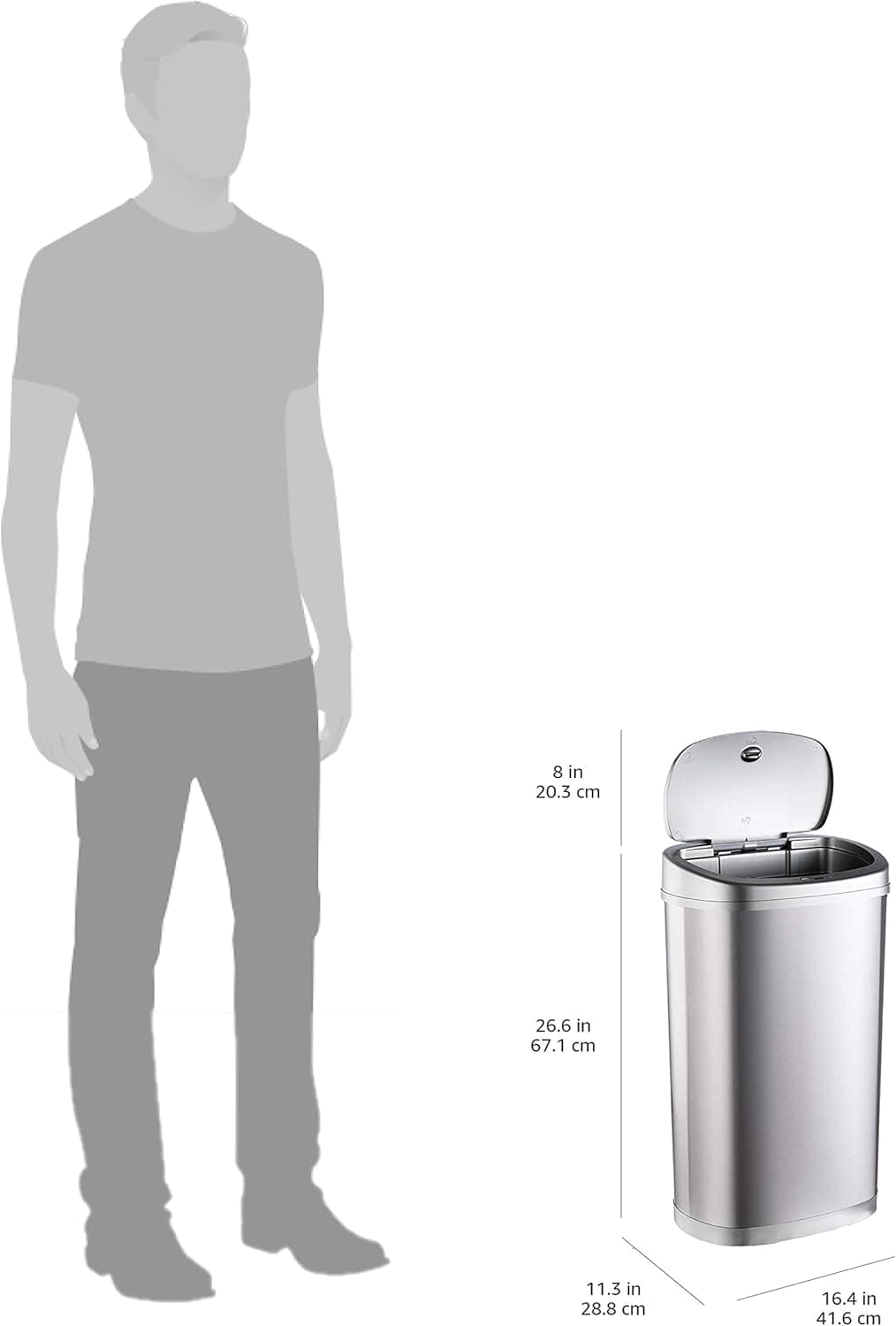 Amazon Basics 50L Motion Sensor Hands-Free Rectangular Trash Can thumbnail 5