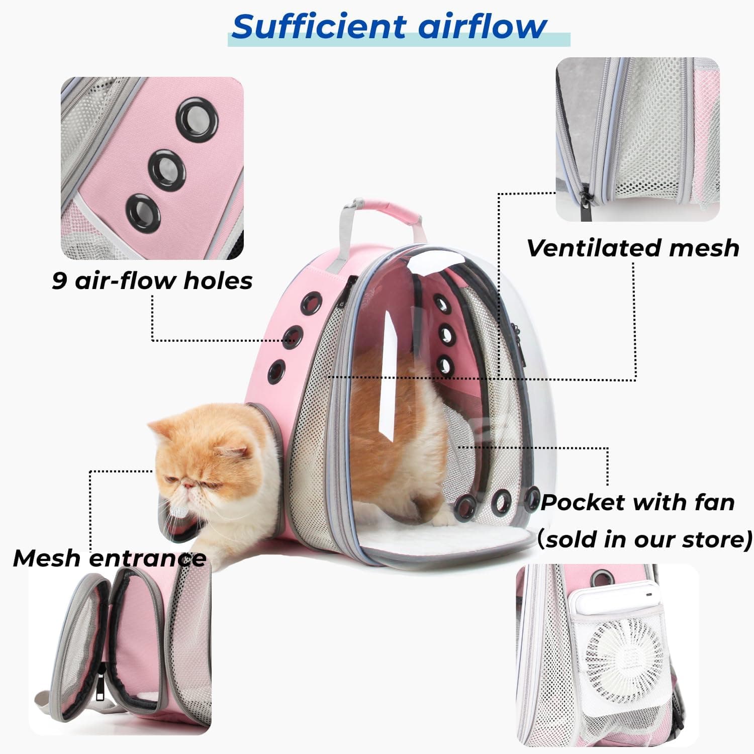 Lollimeow Cat Carrier Backpack Bubble Expandable thumbnail 2