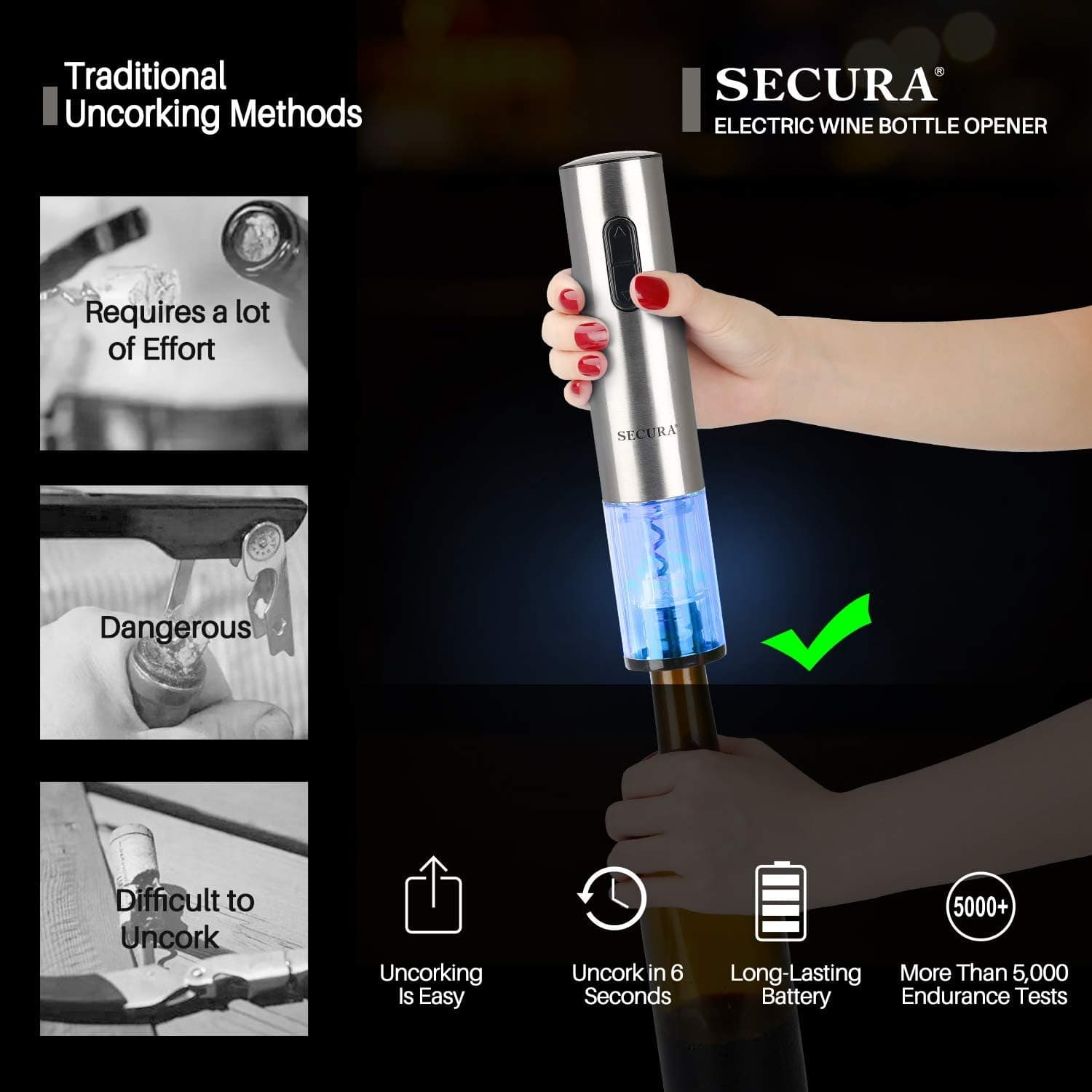 Secura SWO-3N Electric Wine Opener thumbnail 2