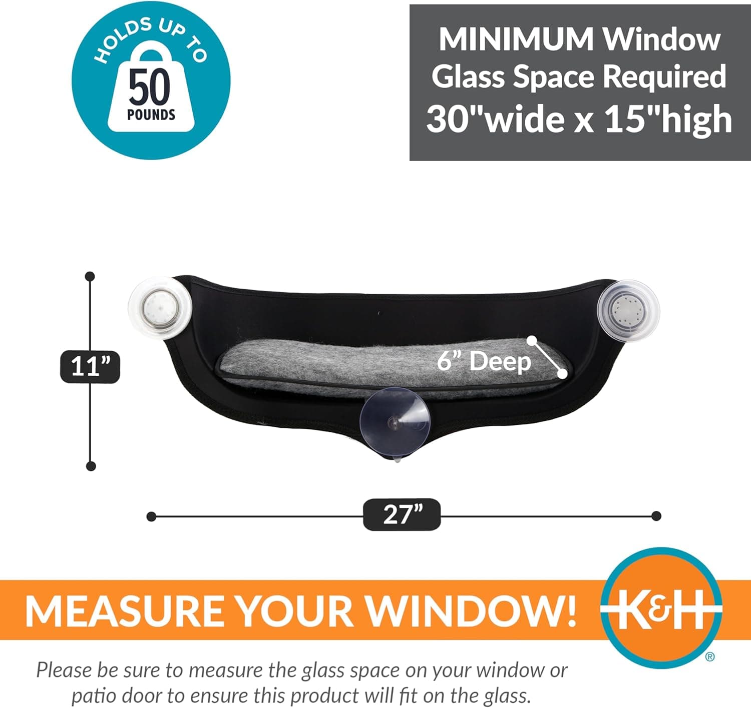 K&H Pet Products EZ Mount Cat Window Perch thumbnail 2