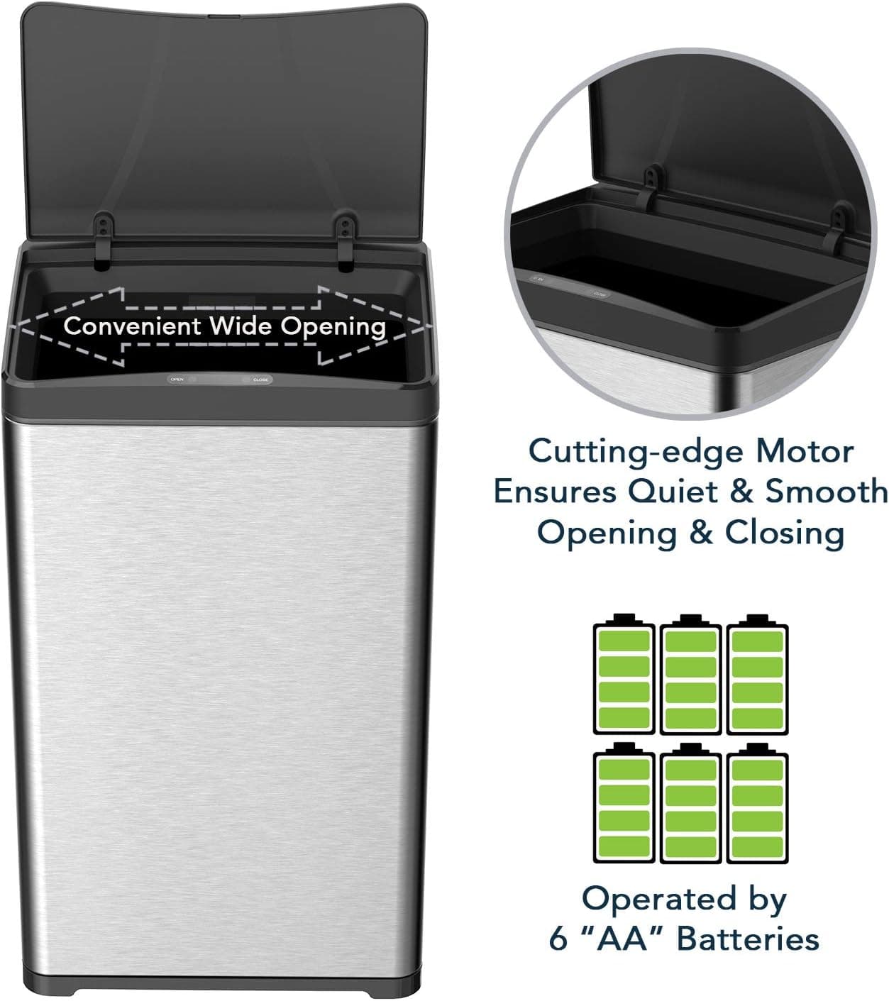 CozyBlock 13 Gallon Automatic Touchless Sensor Trash Can thumbnail 5