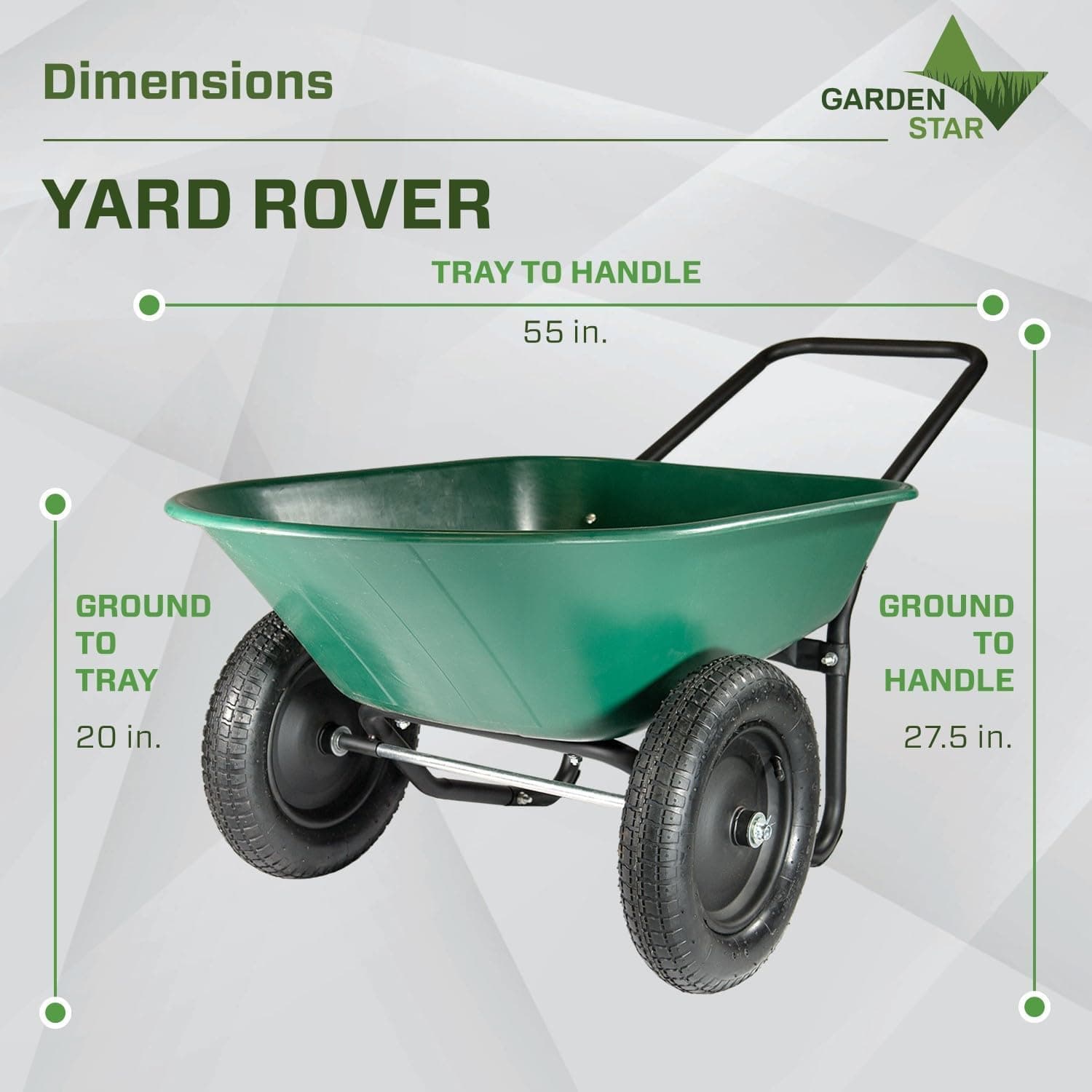 Garden Star 70007 Yard Rover Dual-Wheel Wheelbarrow, 5 Cu. Ft. thumbnail 3
