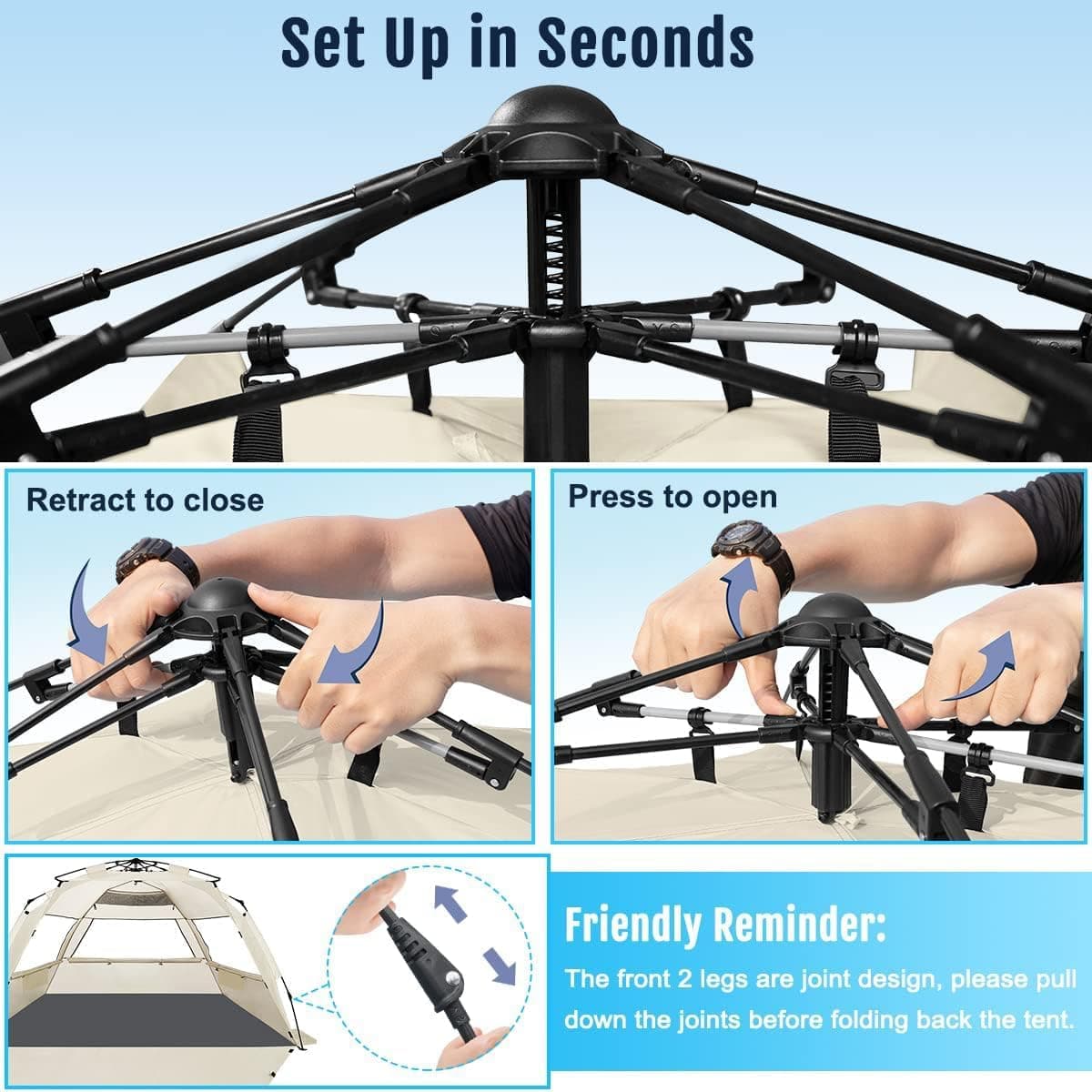 WhiteFang Deluxe Pop Up Beach Tent thumbnail 2