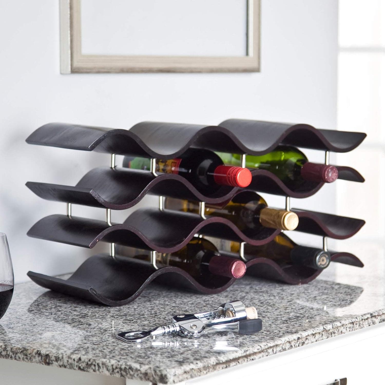 Oenophilia Bali Wine Rack (12 Bottle, Ebony) thumbnail 2
