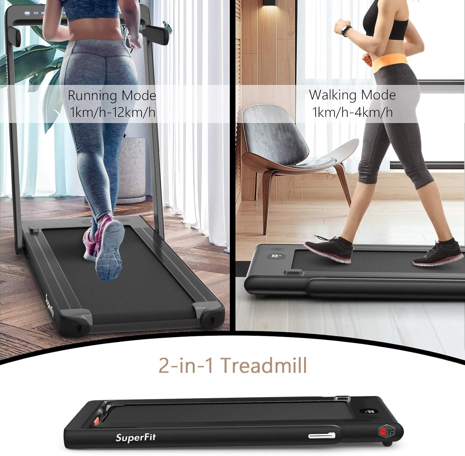 Goplus 2-in-1 Folding Treadmill thumbnail 2