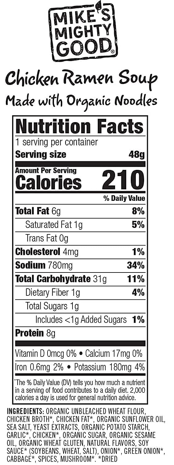 Mike's Mighty Good Craft Ramen, Chicken Ramen Soup, 1.6 oz Cups (Pack of 6) thumbnail 4