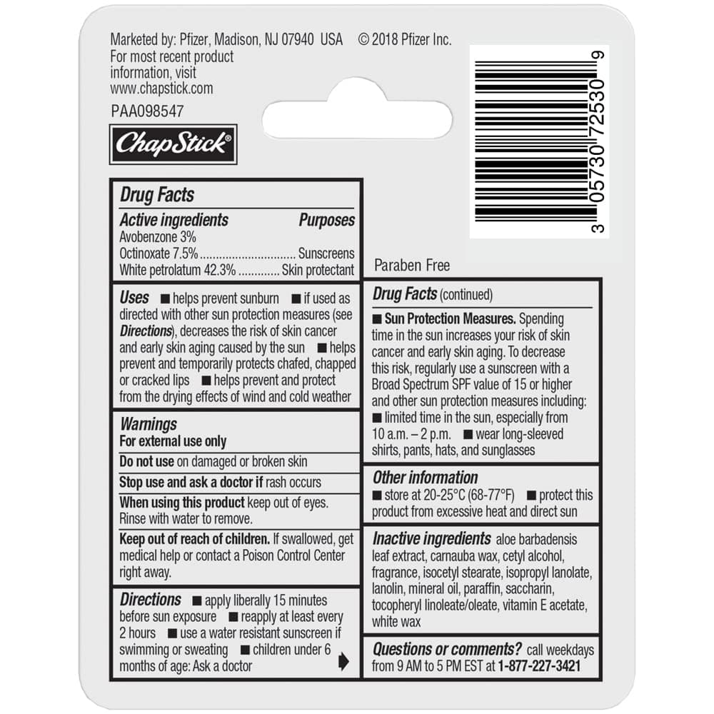 ChapStick Moisturizer Original SPF 15 (3-Pack) thumbnail 3