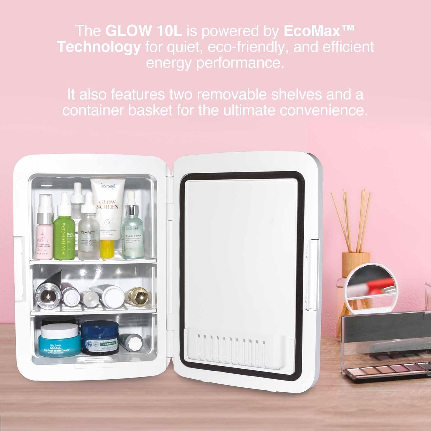 Cooluli Glow 10L Mini Skincare Fridge with Mirror & LED Light thumbnail 4