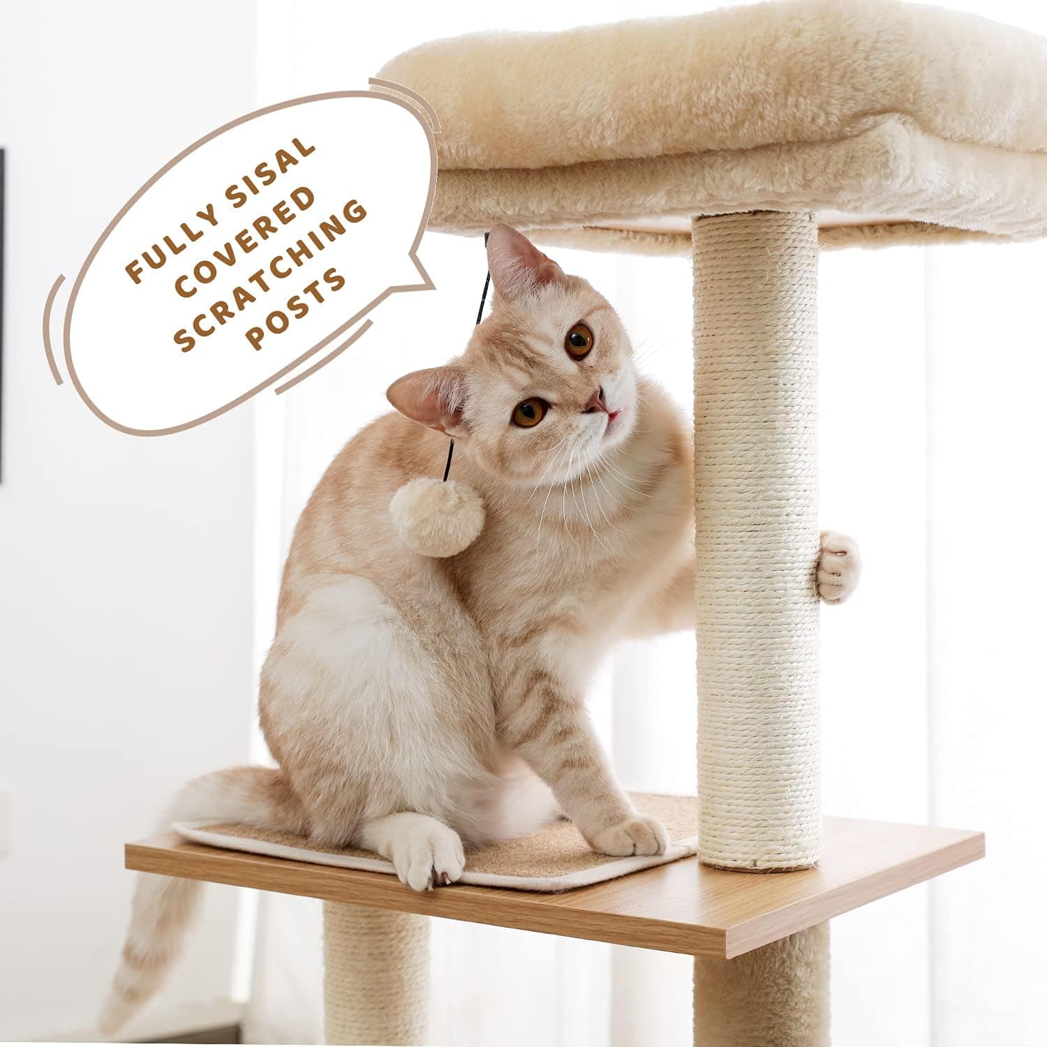 PETEPELA 42.5-Inch Modern Cat Tower thumbnail 5