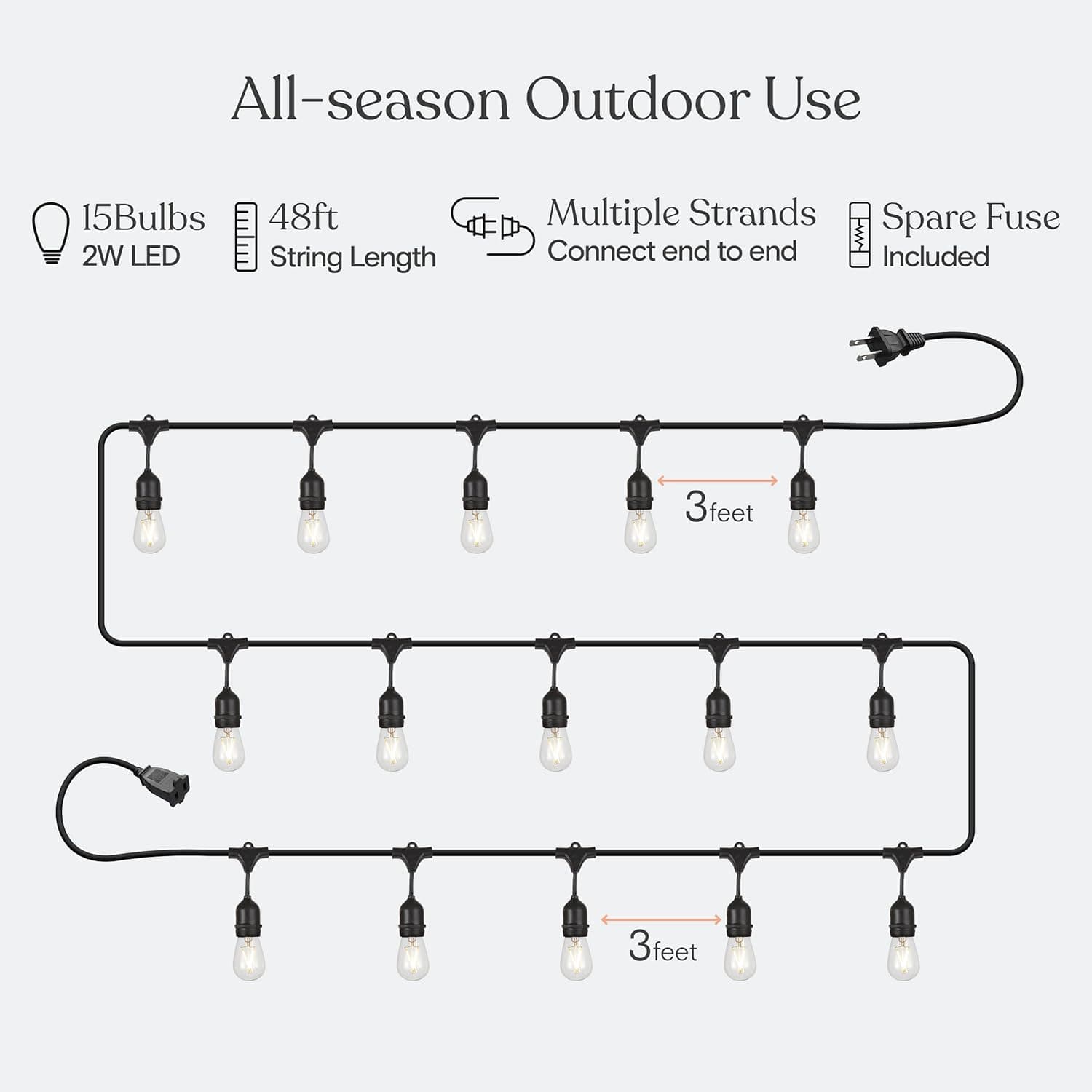 Brightech Ambience Pro LED Outdoor String Lights 48ft thumbnail 3