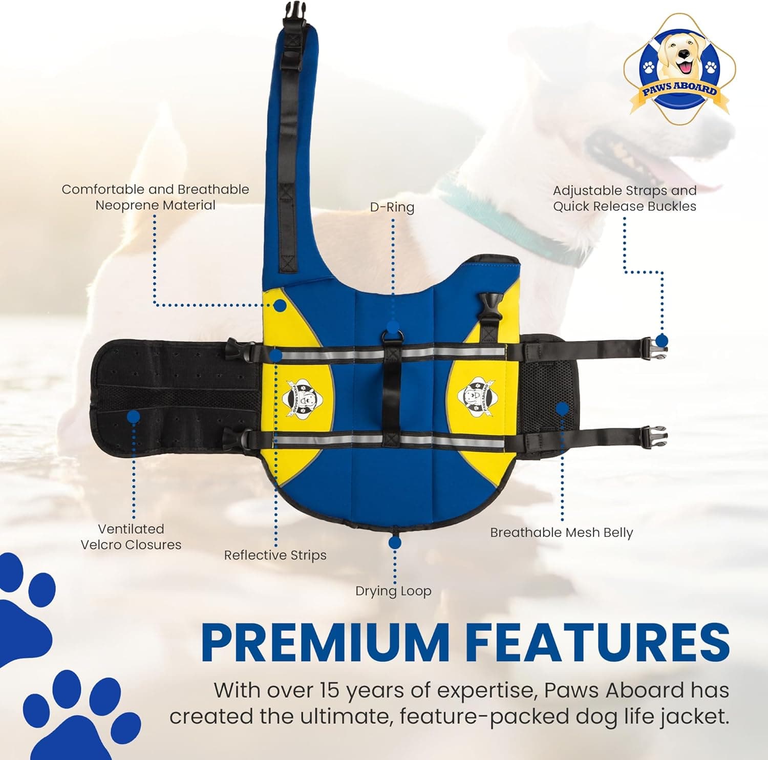 Paws Aboard Neoprene Dog Life Jacket thumbnail 4