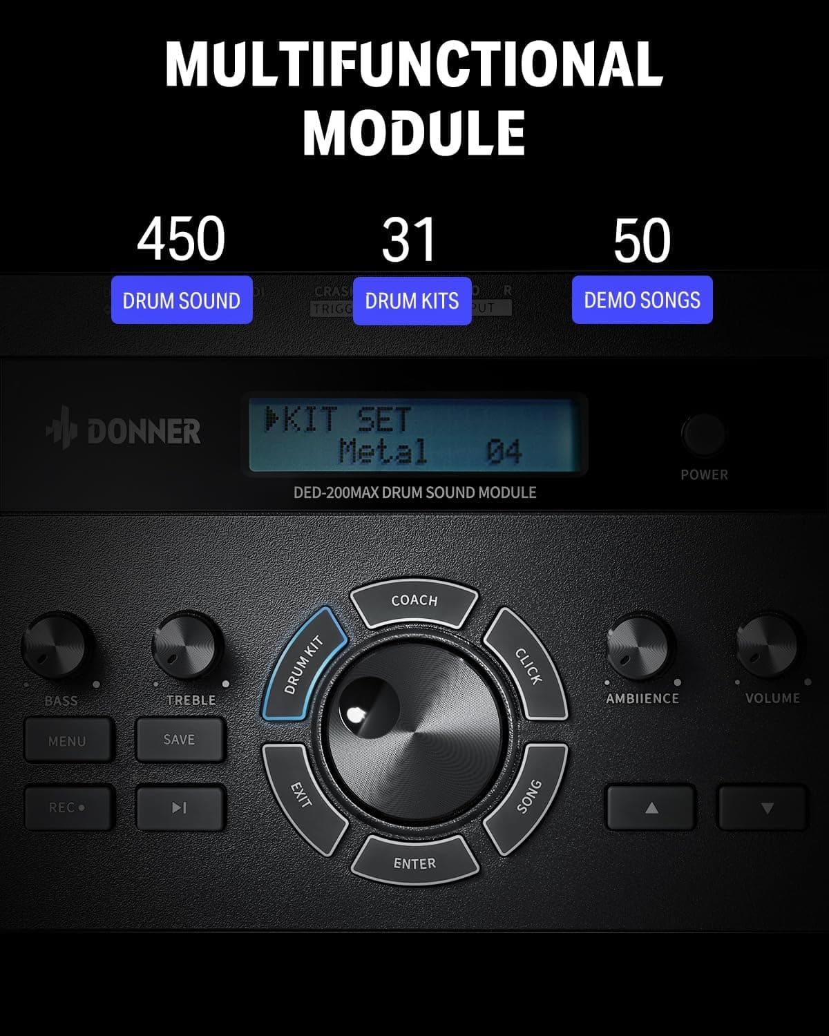 Donner DED-200 MAX Electronic Drum Set thumbnail 3