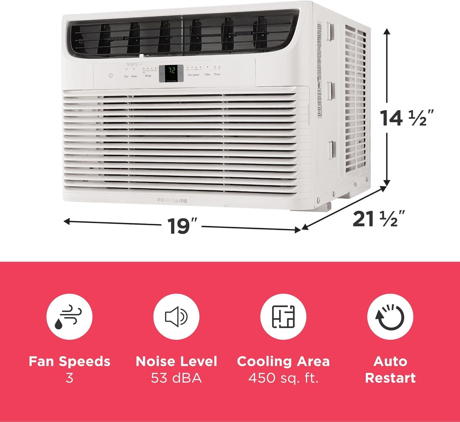 Frigidaire 10,000 BTU Window Air Conditioner FHWC103TC1 thumbnail 3
