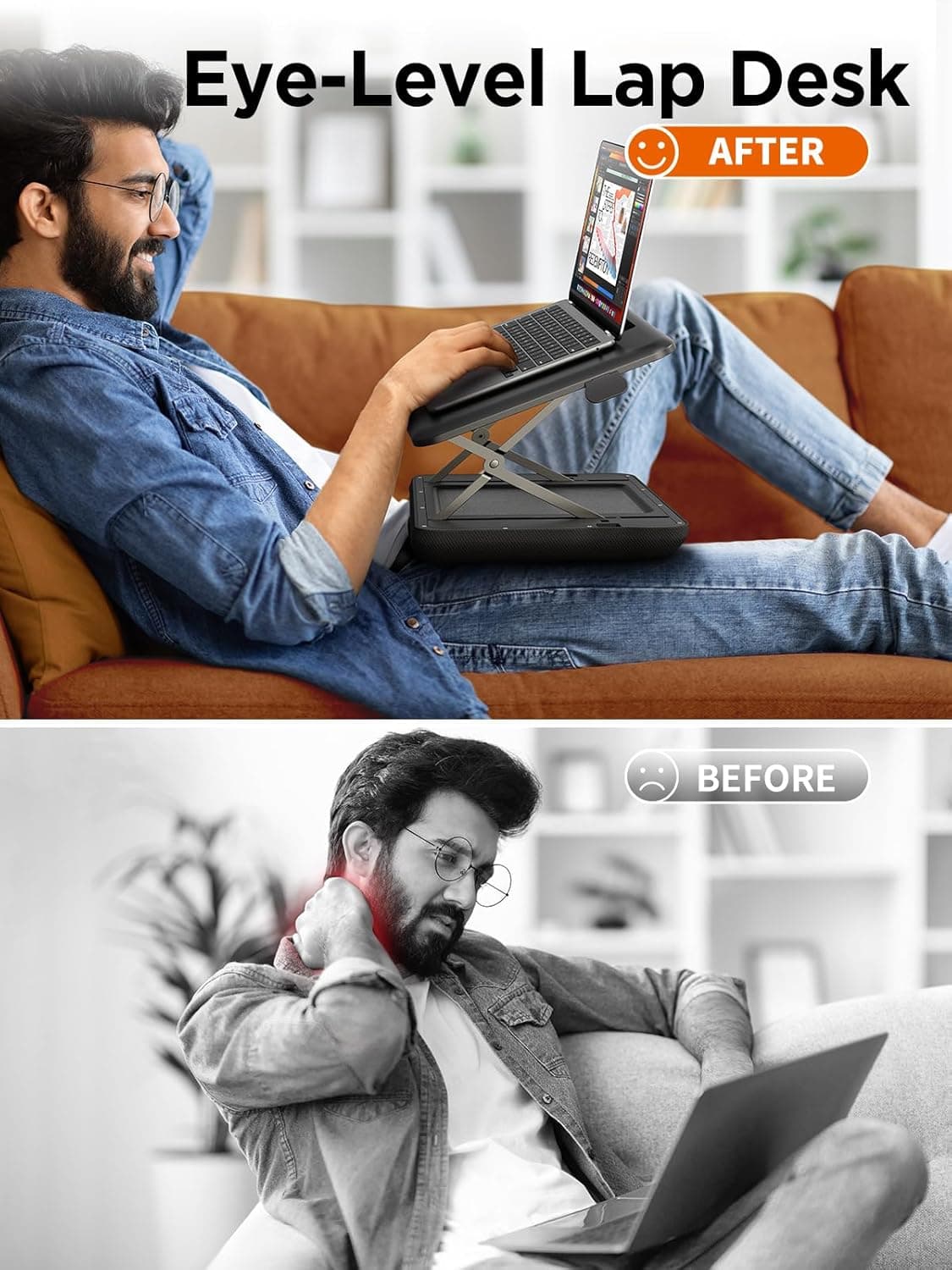 SAIJI Height and Tilt Adjustable Lap Desk thumbnail 2