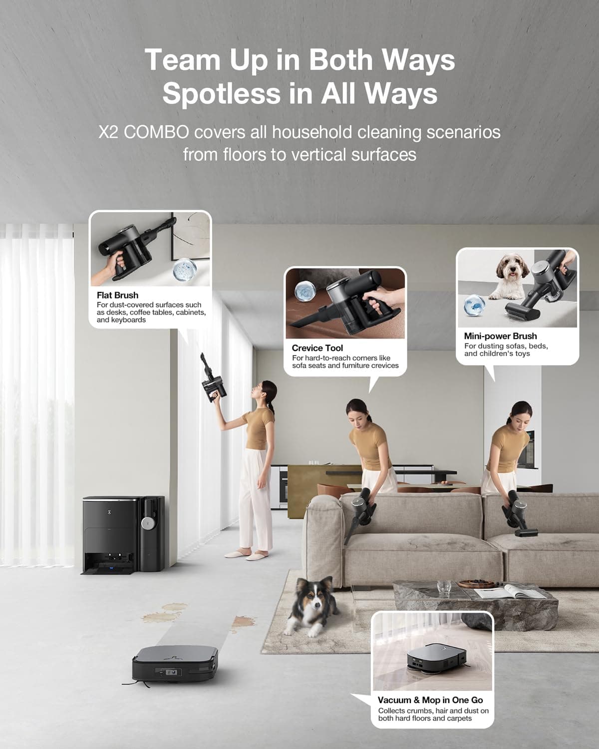 Ecovacs Deebot X2 Combo Robot Vacuum & Mop thumbnail 3