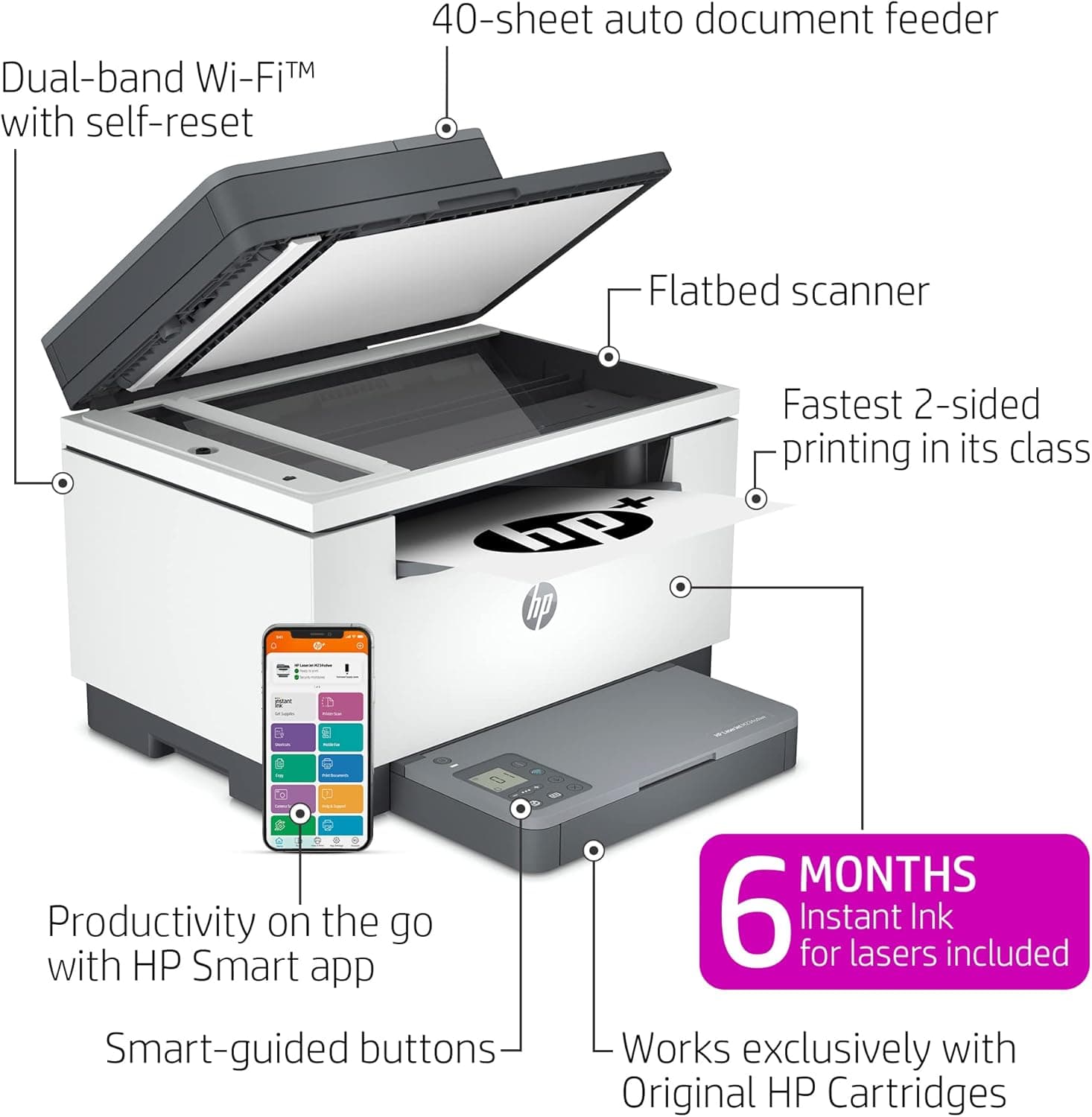 HP LaserJet MFP M234sdwe Wireless Laser Printer thumbnail 2