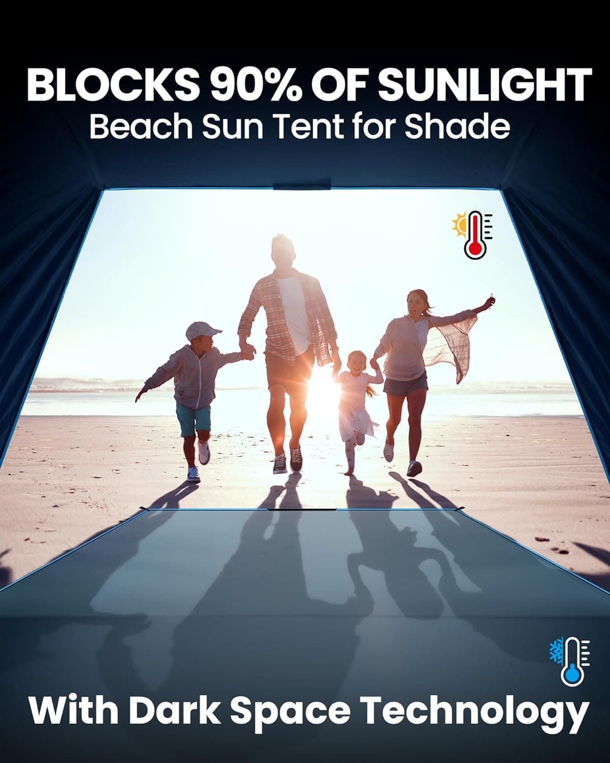 OutdoorMaster Pop Up Beach Tent with Blackout Shelter thumbnail 2