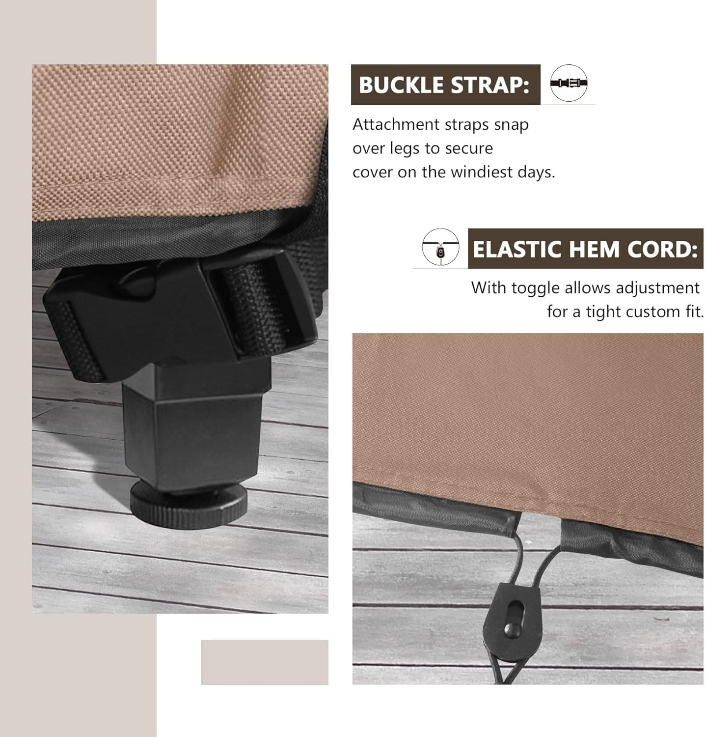 ULTCOVER Rectangular Patio Heavy Duty Table Cover, 600D Tough Canvas Waterproof thumbnail 4