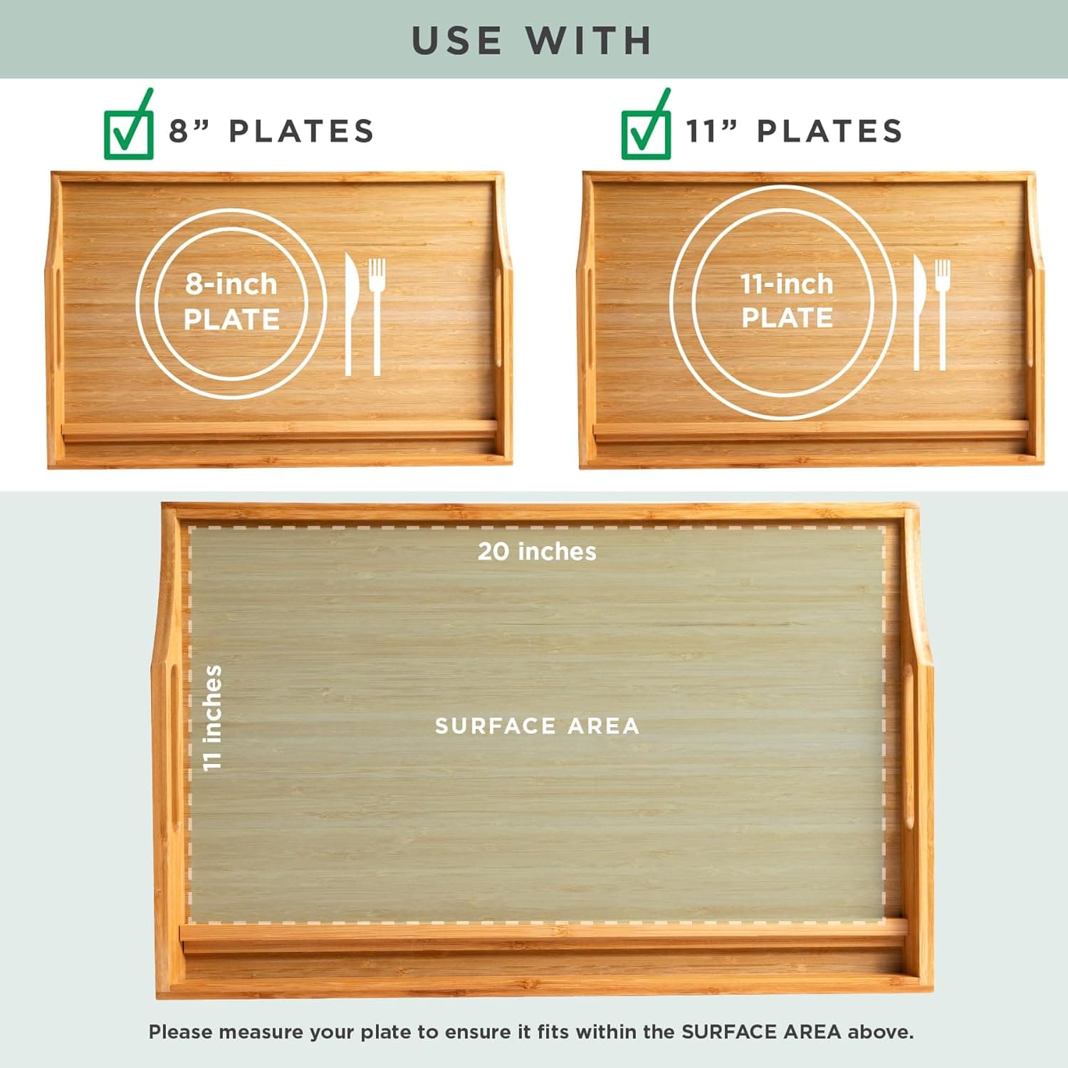 Rossie Home Bamboo Bed Tray Lap Desk with Phone Holder thumbnail 3