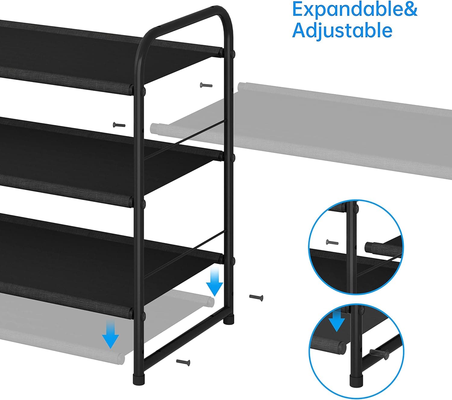 Simple Trending 3-Tier Stackable Shoe Rack thumbnail 5