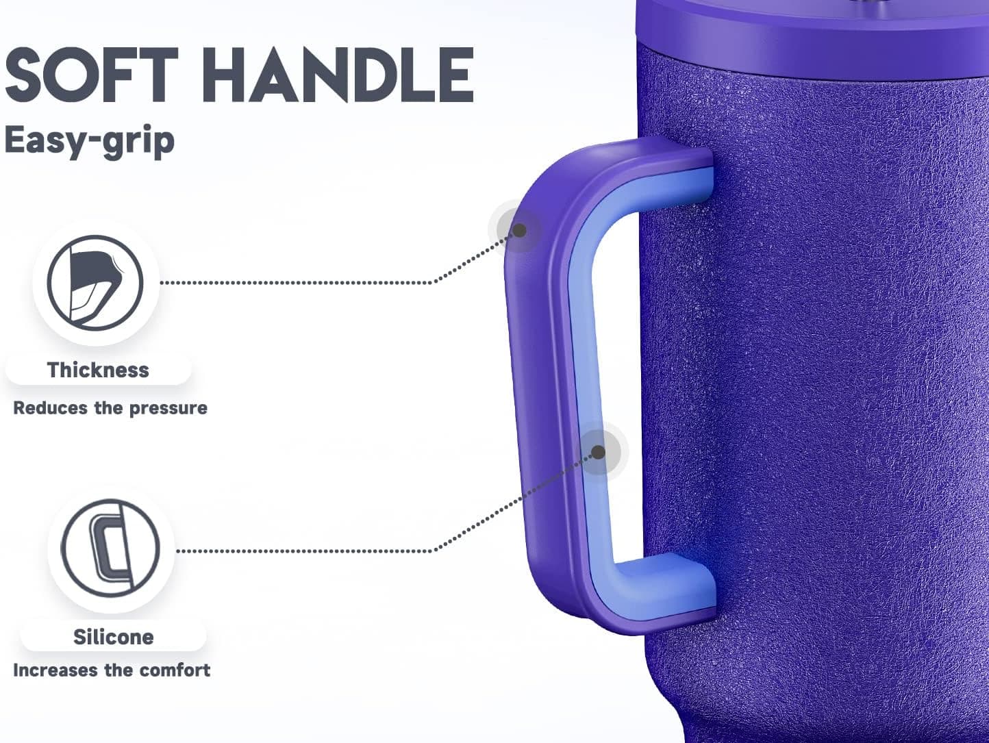 Meoky 40 oz Tumbler with Handle and Straw thumbnail 4