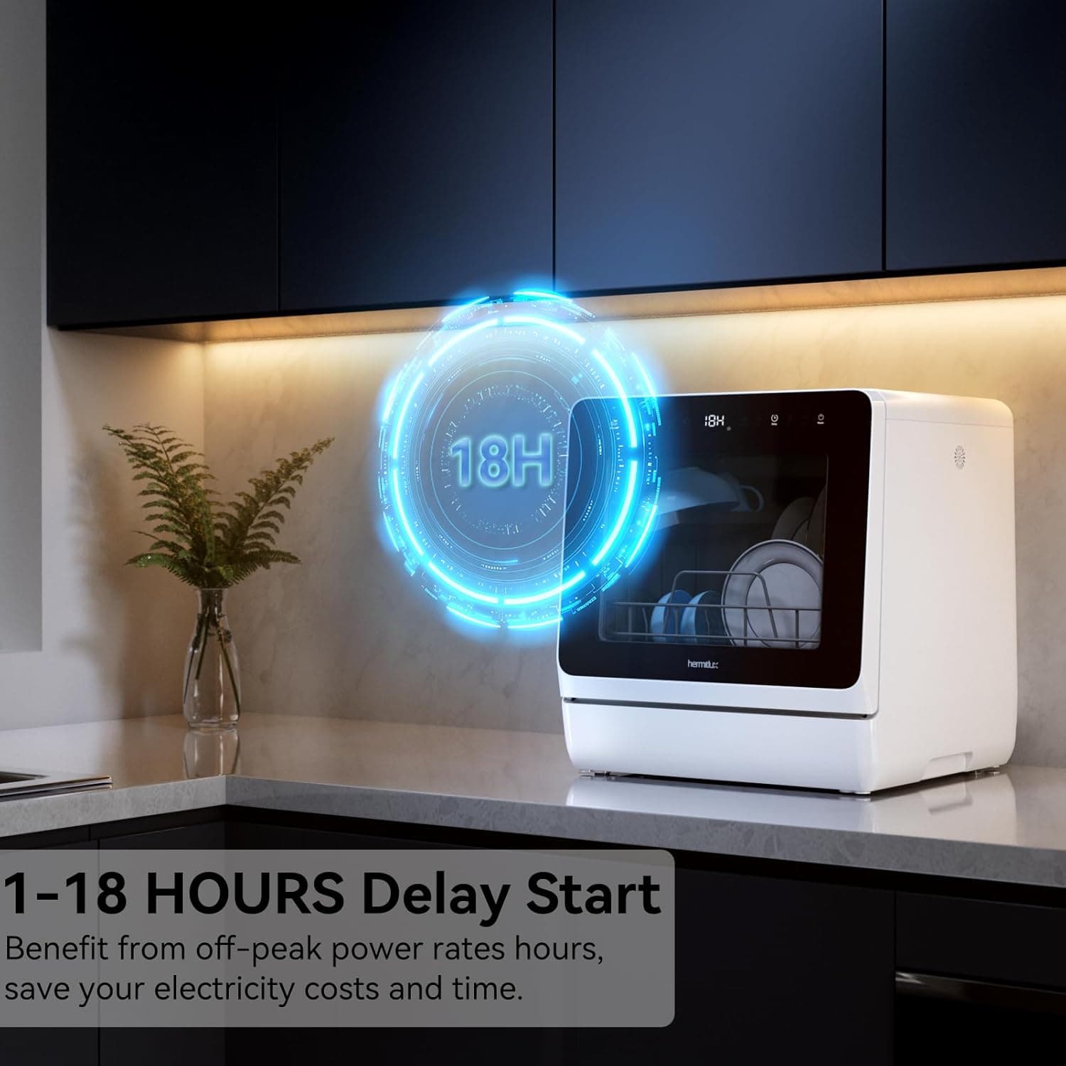 Hermitlux Countertop Dishwasher with Glass Door thumbnail 5