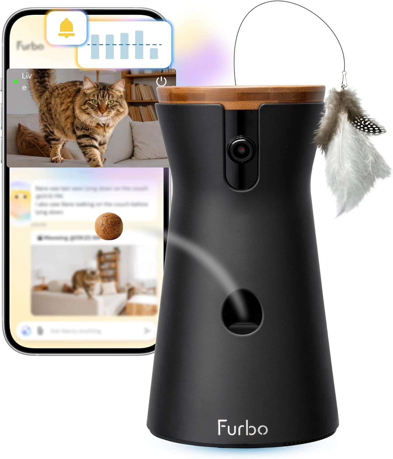 Furbo 360° Cat Camera [Subscription Required] Unlock w/Paid Plan: Home Security &amp; Pet Safety Alerts