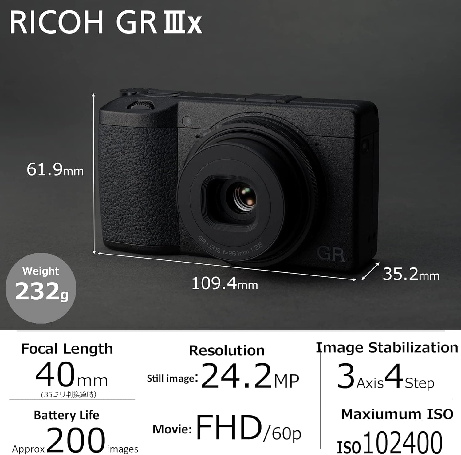 Ricoh GR IIIx Digital Compact Camera thumbnail 2