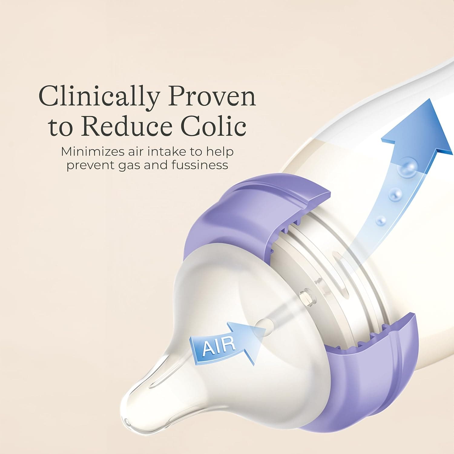 Lansinoh Anti-Colic Baby Bottles with NaturalWave Nipple (8 oz, 3-Pack) thumbnail 5