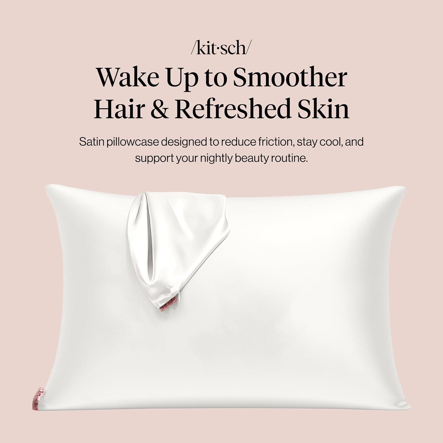 Kitsch Satin Pillowcase with Zipper for Hair and Skin thumbnail 2