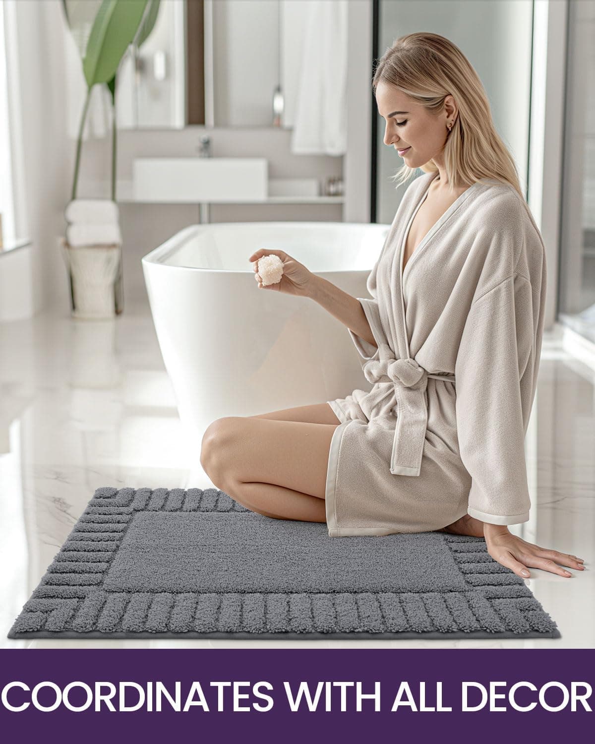 DEXI Bath Mat 24x36 Soft Absorbent Microfiber thumbnail 5