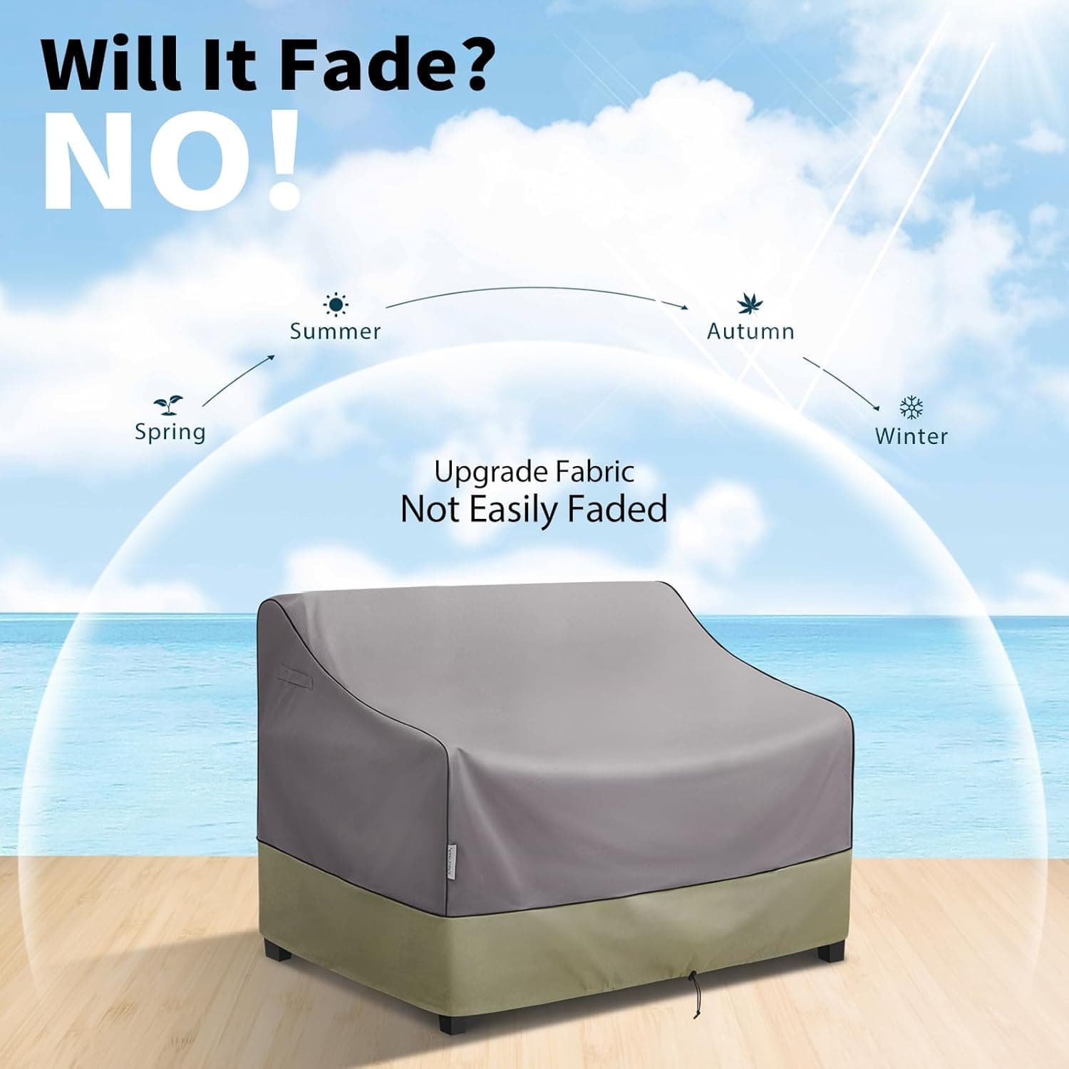 KylinLucky Patio Sofa Cover, 3-Seater Heavy Duty 600D Waterproof thumbnail 4