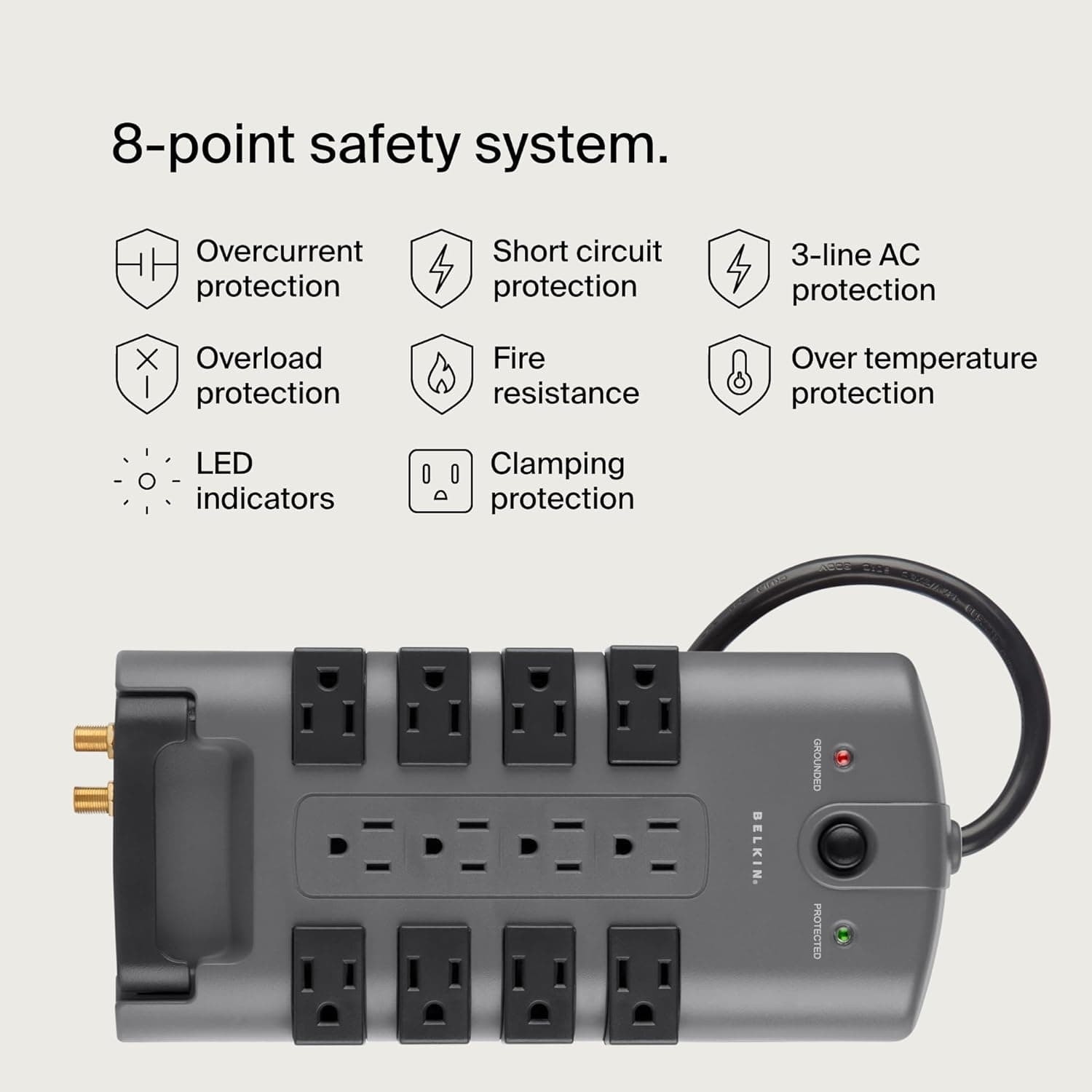 Belkin 12-Outlet Pivot-Plug Surge Protector thumbnail 3