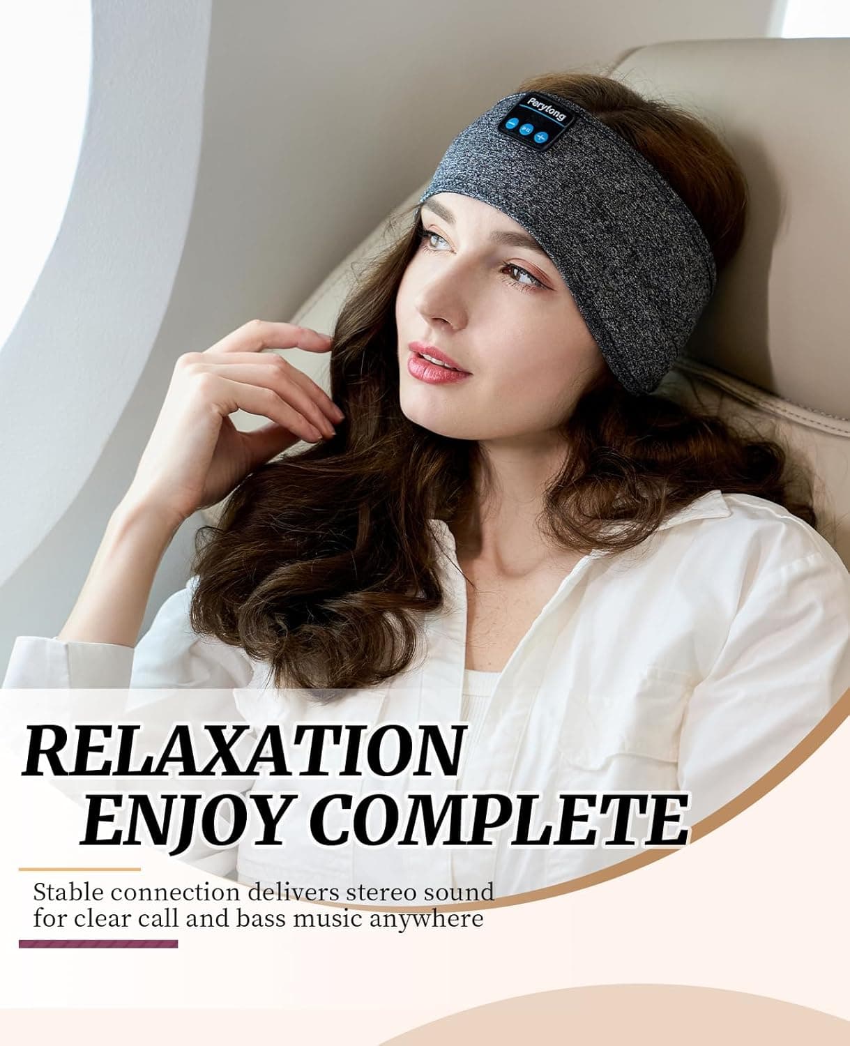 Perytong Sleep Headphones Bluetooth Headband thumbnail 5