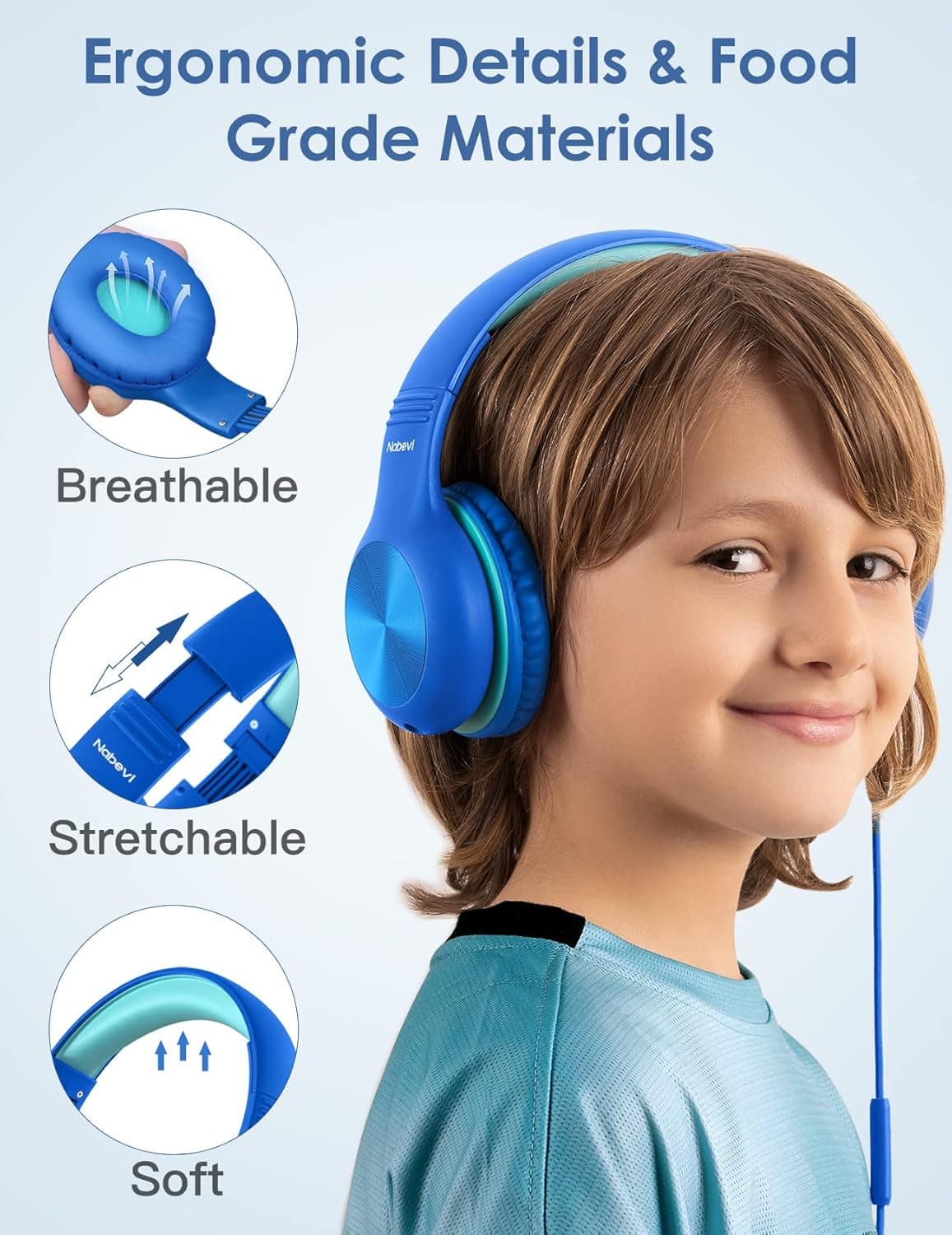 Nabevi Kids Headphones Wired with Microphone thumbnail 2