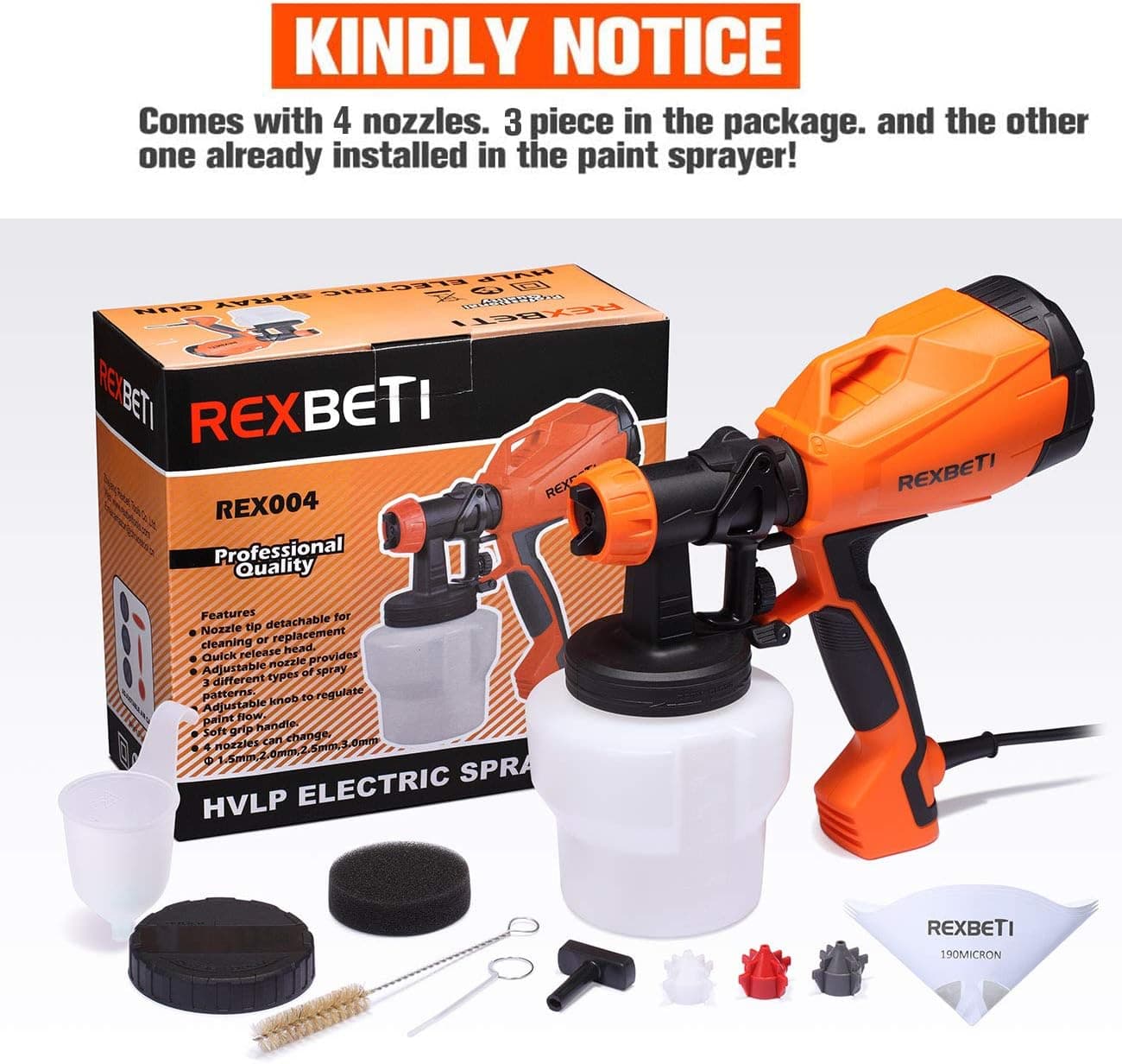 REXBETI Ultimate-750 HVLP Electric Paint Sprayer thumbnail 2