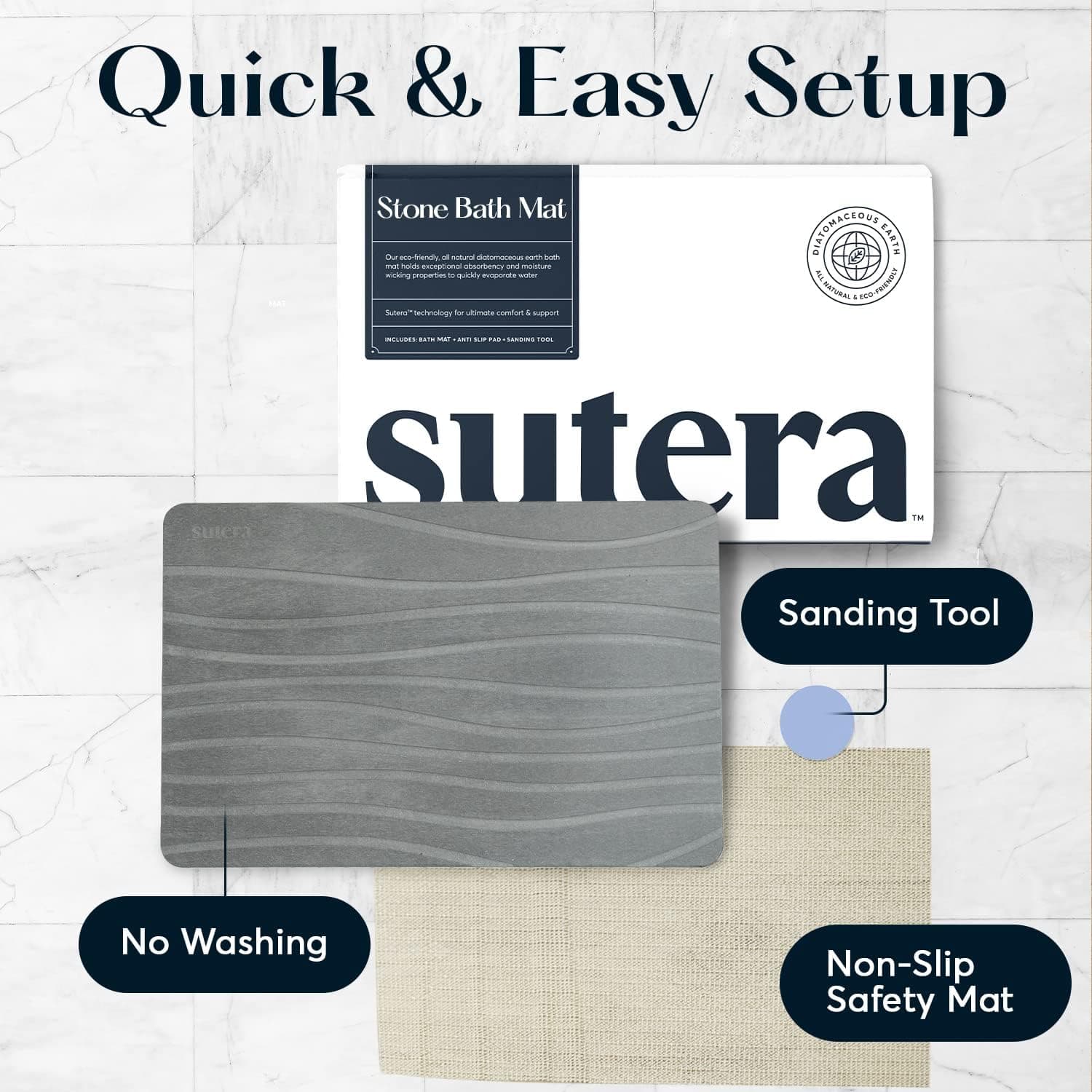 SUTERA Diatomaceous Stone Bath Mat thumbnail 4