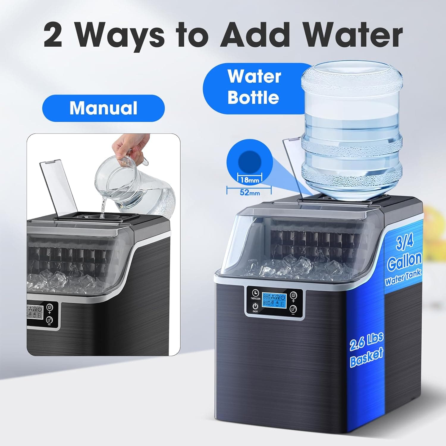 FREE VILLAGE Countertop Ice Maker 45Lbs thumbnail 3