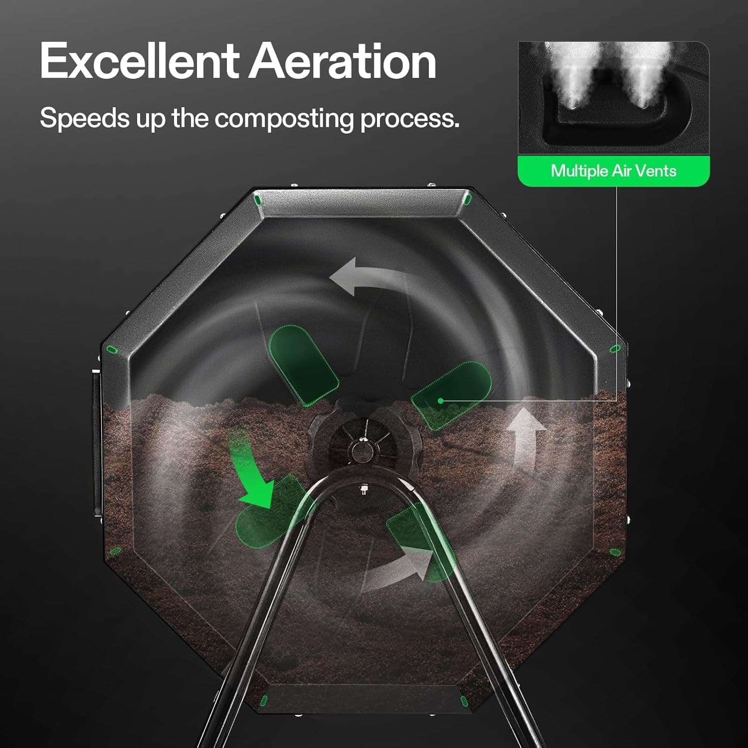 VIVOSUN 43-Gallon Dual Rotating Batch Compost Bin thumbnail 4