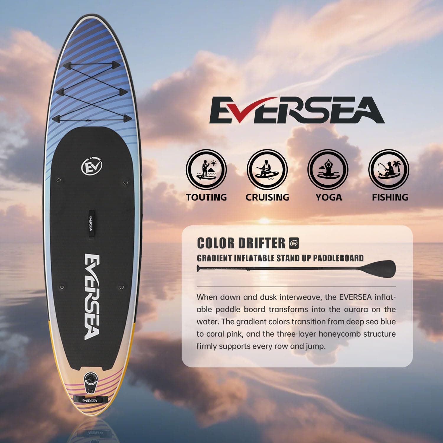 EVERSEA Inflatable Stand-Up Paddle Board 11' thumbnail 2